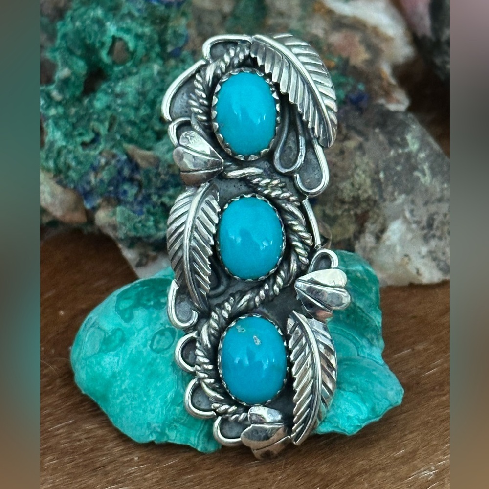 Kingman Turquoise Long Statement Southwestern Ste… - image 2
